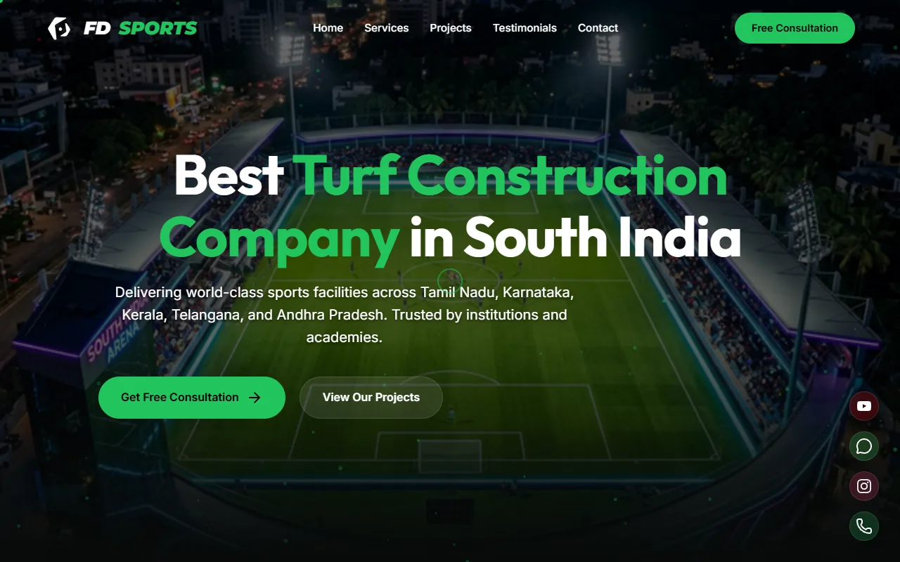 FD Sports Infrastructure — Business Website