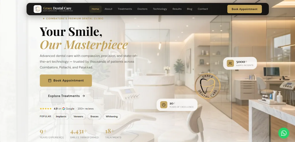 Grace Dental Care Kovai — Clinic Website